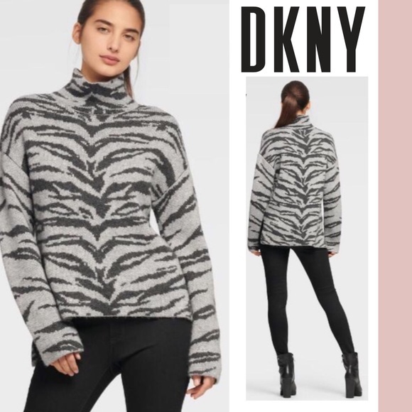 Dkny Sweaters - SOLD - NWT DKNY sweater animal print zebra Large